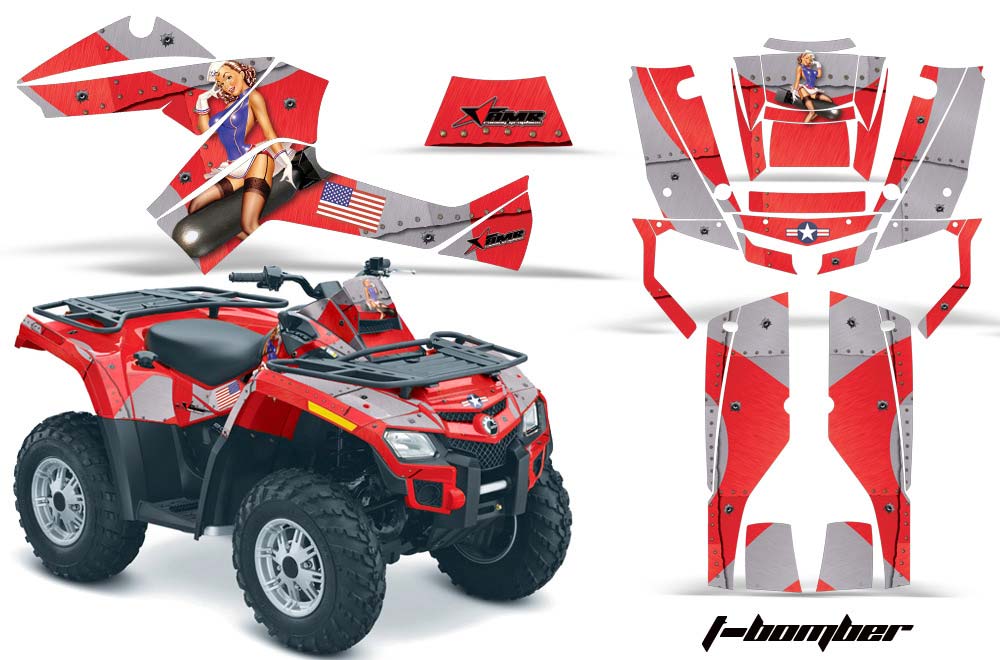 Can Am Outlander EFI 500 / 650 / 800 / 1000 ATV Graphic Kit - 2006-2011 T Bomber Red