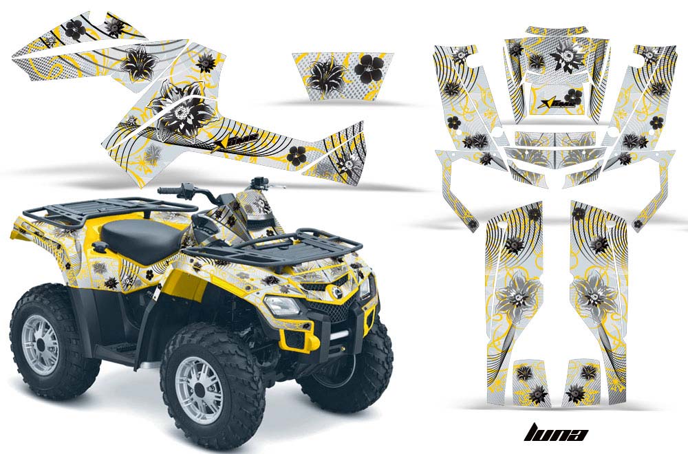 Can Am Outlander EFI 500 / 650 / 800 / 1000 ATV Graphic Kit - 2006-2011 Luna Yellow