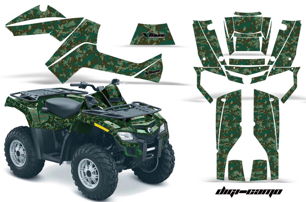 Can Am Outlander EFI 500 / 650 / 800 / 1000 ATV Graphic Kit - 2006-2011 Digi Camo Green
