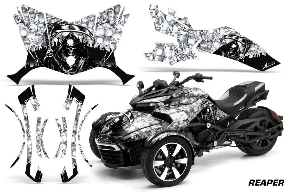 Can Am F3-S Spyder Graphic Kit - All Years Reaper White