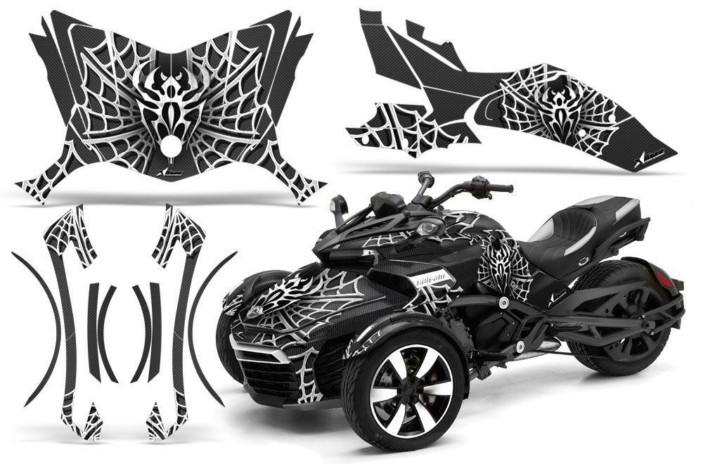 Can Am F3-S Spyder Graphic Kit - All Years Widow Maker White