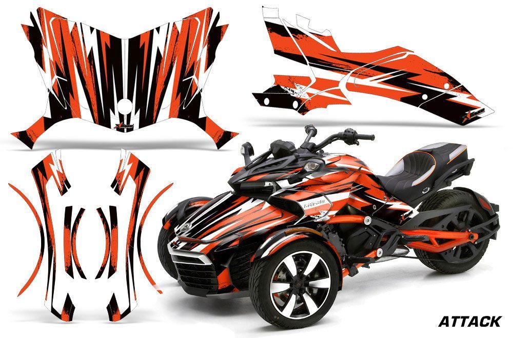 Can Am F3-S Spyder Graphic Kit - All Years Attack Orange