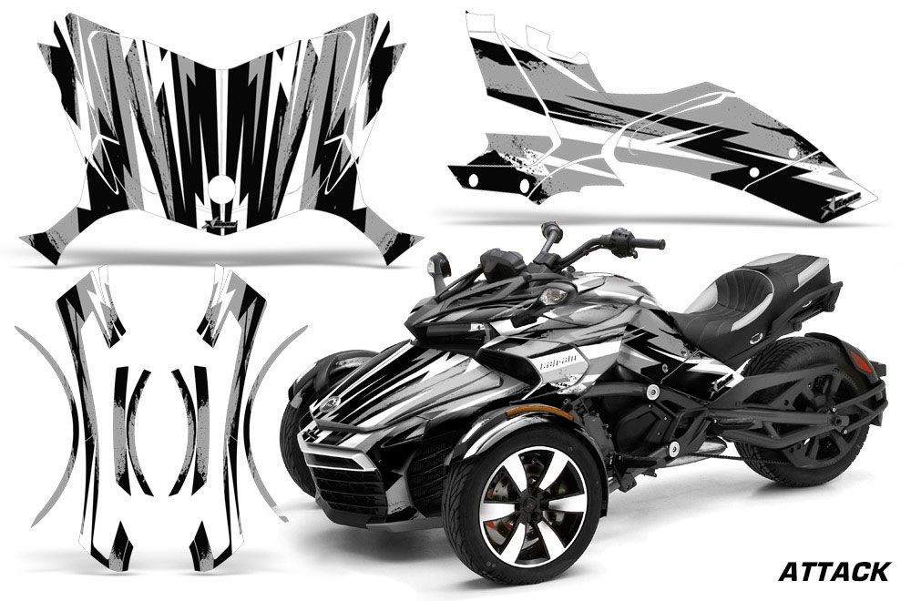 Can Am F3-S Spyder Graphic Kit - All Years Attack Silver