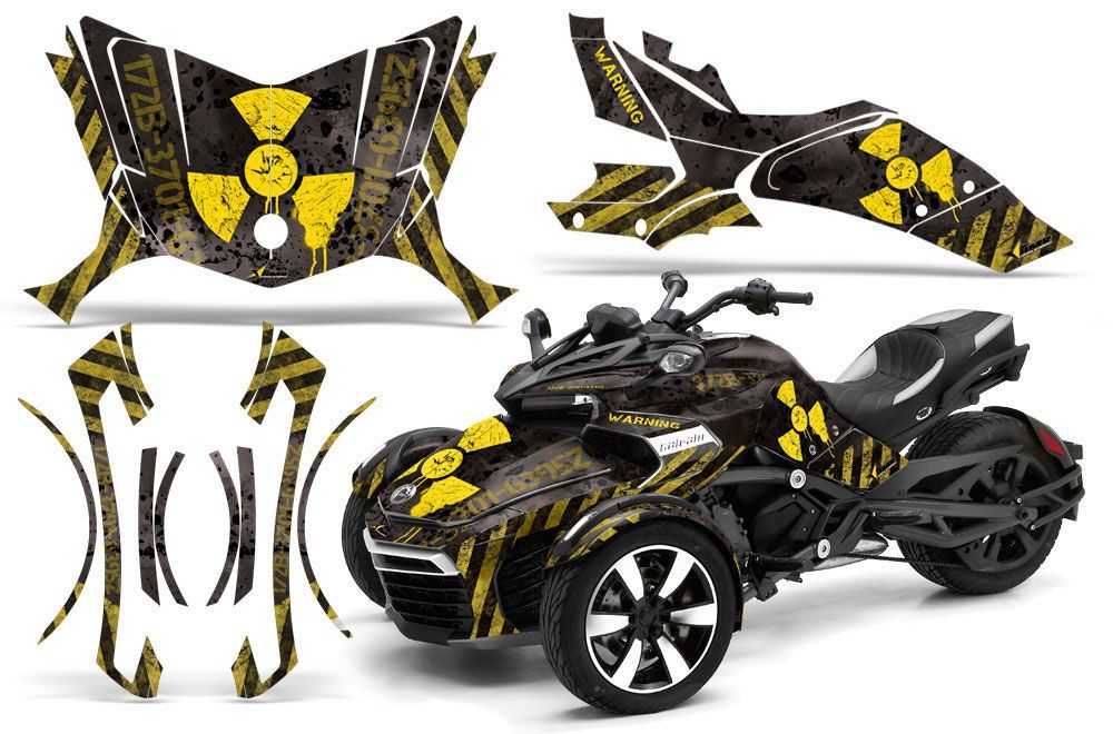 Can Am F3-S Spyder Graphic Kit - All Years Meltdown Yellow