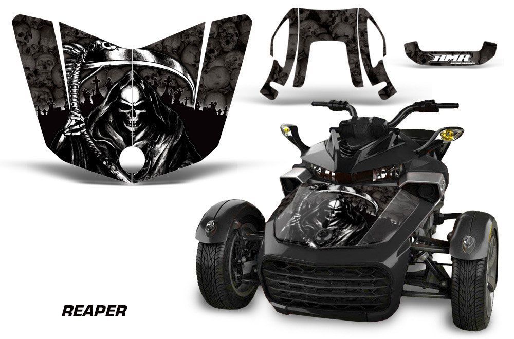 Can Am F3-S Spyder Hood Graphic Kit - All Years Reaper Black