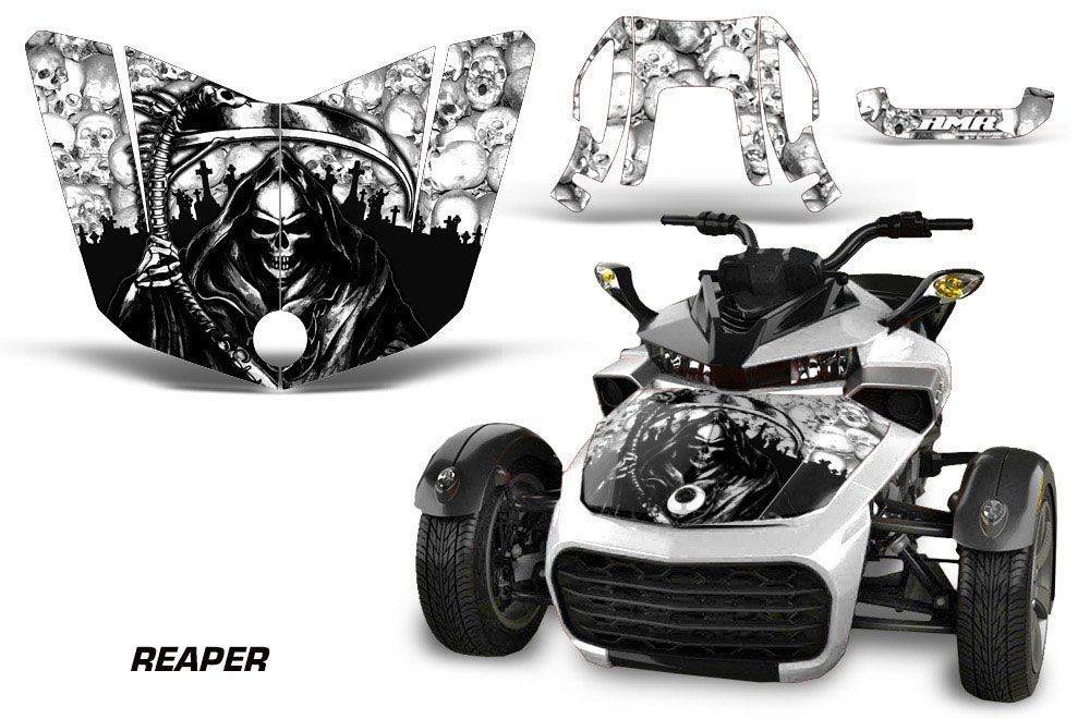Can Am F3-S Spyder Hood Graphic Kit - All Years Reaper White