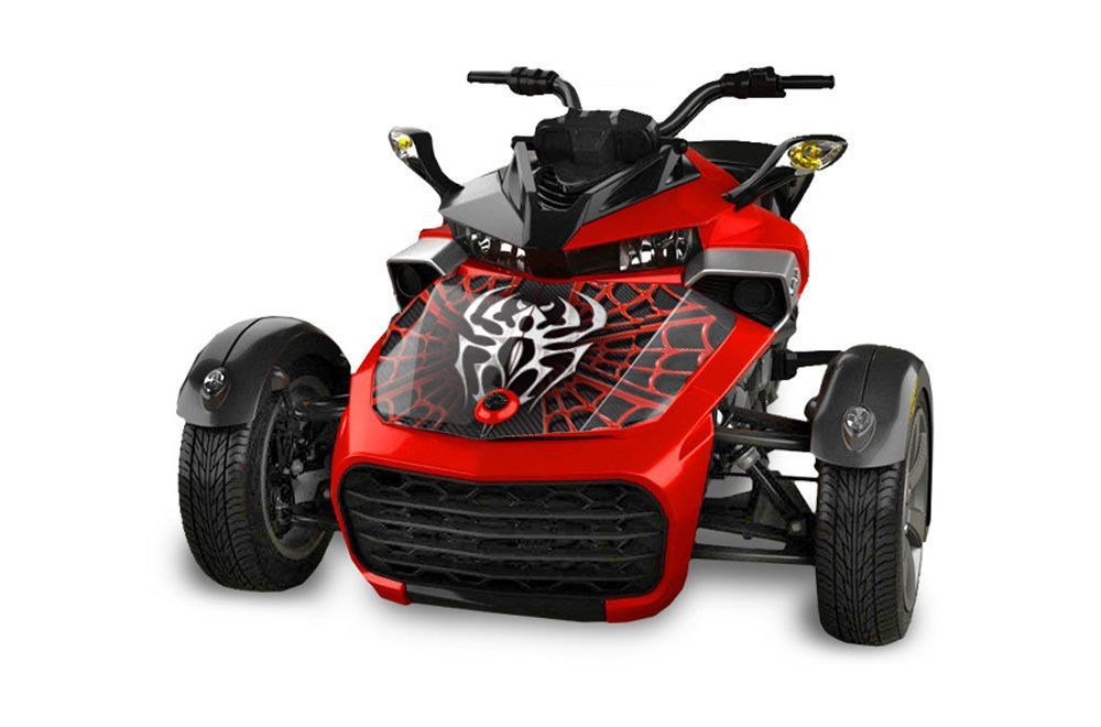 Can Am F3-S Spyder Hood Graphic Kit - All Years Widow Maker Red