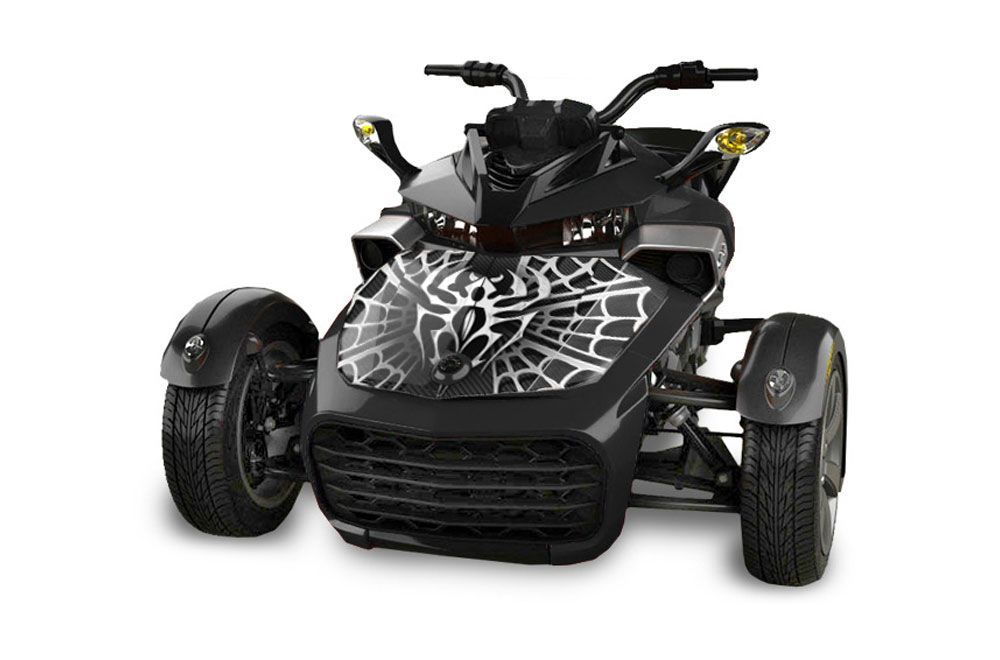 Can Am F3-S Spyder Hood Graphic Kit - All Years Widow Maker White