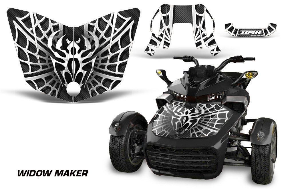 Can Am F3-S Spyder Hood Graphic Kit - All Years Widow Maker White