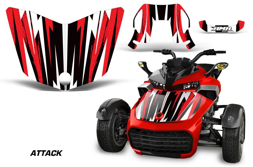 Can Am F3-S Spyder Hood Graphic Kit - All Years Attack Red