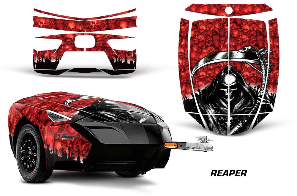 Can Am Spyder Freedom Trailer Graphic Kit - All Years Reaper Red