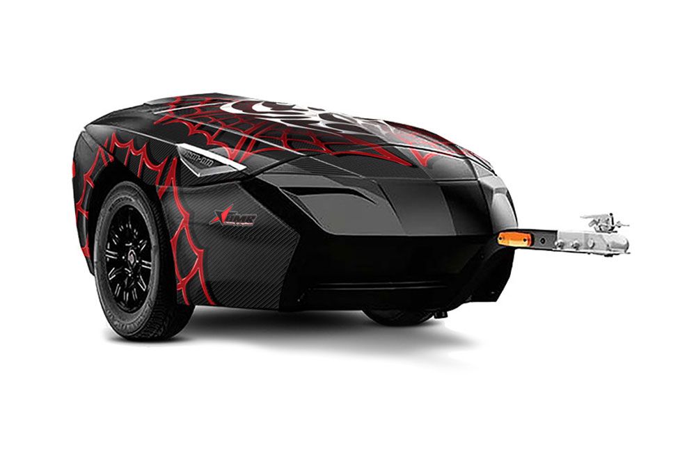 Can Am Spyder Freedom Trailer Graphic Kit - All Years Widow Maker Red