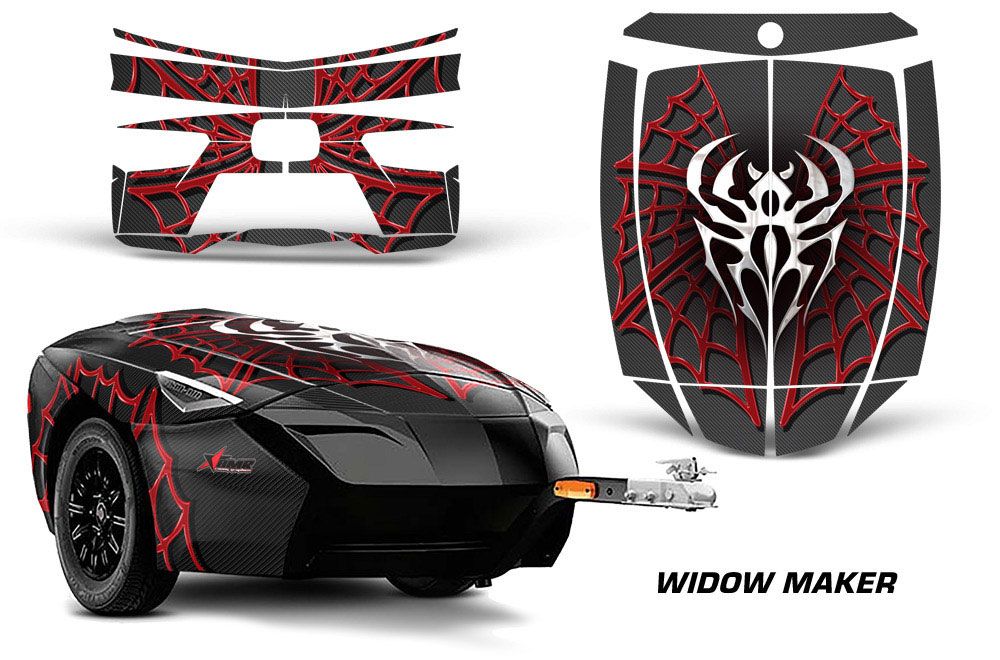 Can Am Spyder Freedom Trailer Graphic Kit - All Years Widow Maker Red
