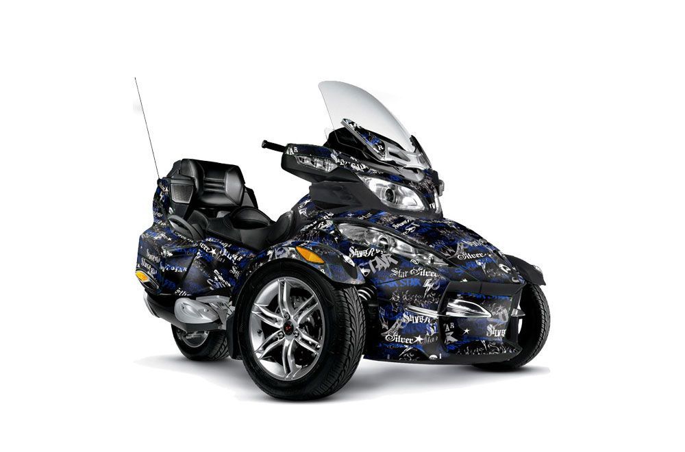 Can Am BRP (RTS) Spyder w/ Trim Kit Graphic Kit - 2010-2012 Silver Star Silver Haze Blue