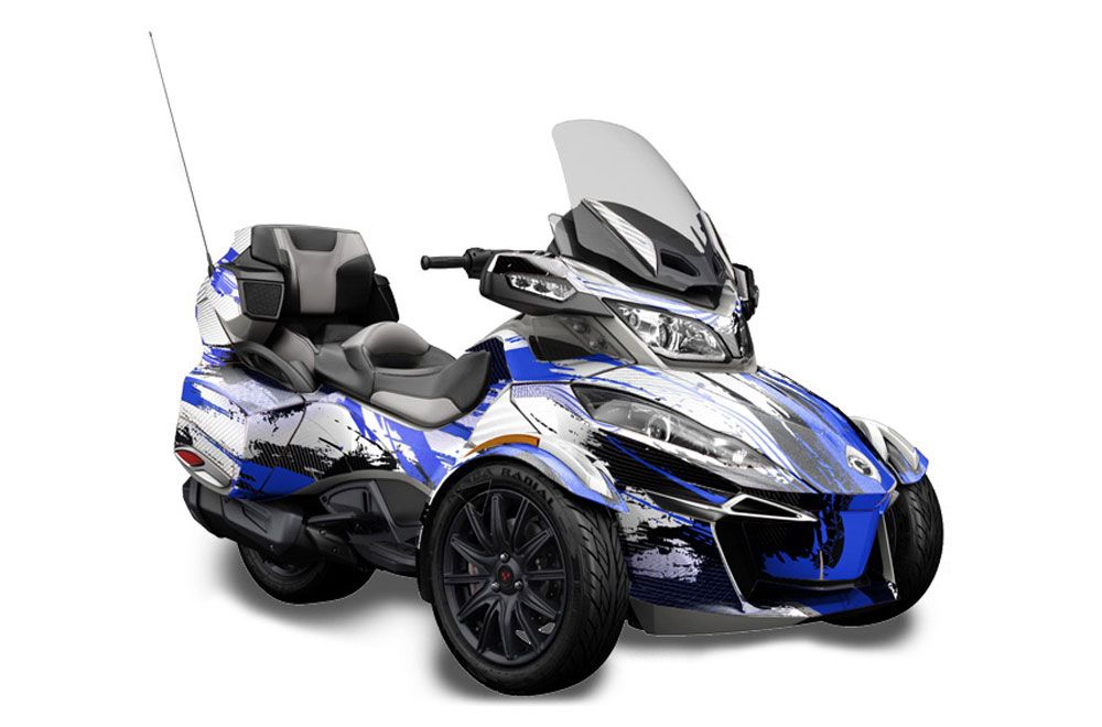 Can Am BRP (RTS) Spyder w/ Trim Kit Graphic Kit - 2013-2016 Carbon X Blue