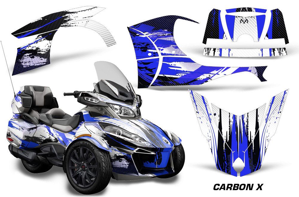 Can Am BRP (RTS) Spyder w/ Trim Kit Graphic Kit - 2013-2016 Carbon X Blue