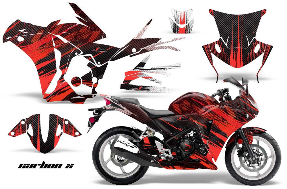 Honda CBR 250R Graphic Kit - 2010-2013 Carbon X Red