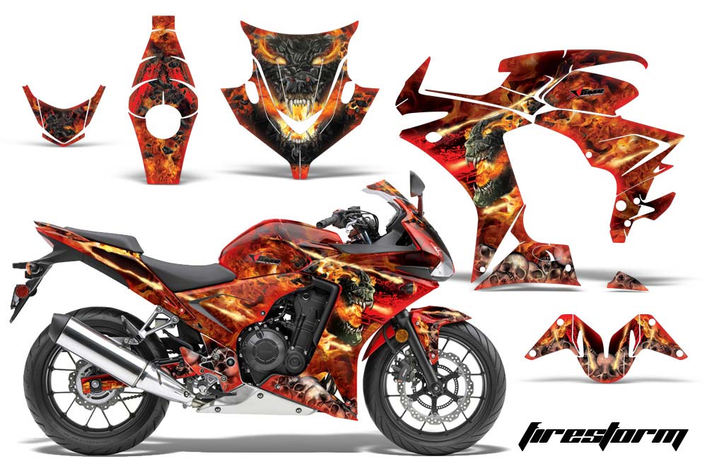 Honda CBR 500R Graphic Kit - 2013-2014 Firestorm Red
