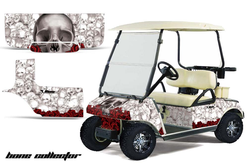 Club Car Golf Cart Graphic Kit - 1983-2014 Bone Collector White