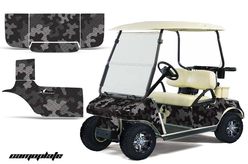 Club Car Golf Cart Graphic Kit - 1983-2014 Camoplate Black