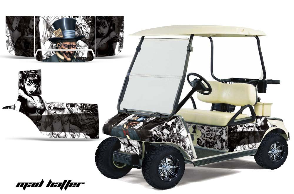 Club Car Golf Cart Graphic Kit - 1983-2014 Mad Hatter White