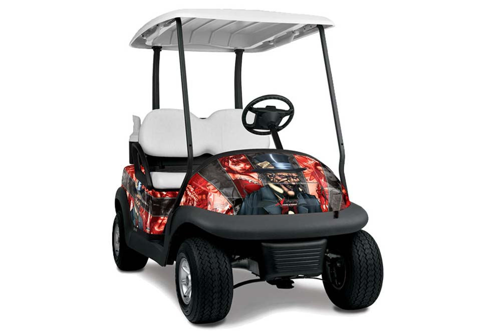 Club Car Precedent I2 Golf Cart Graphic Kit -2006-2017 Mad Hatter Black Red