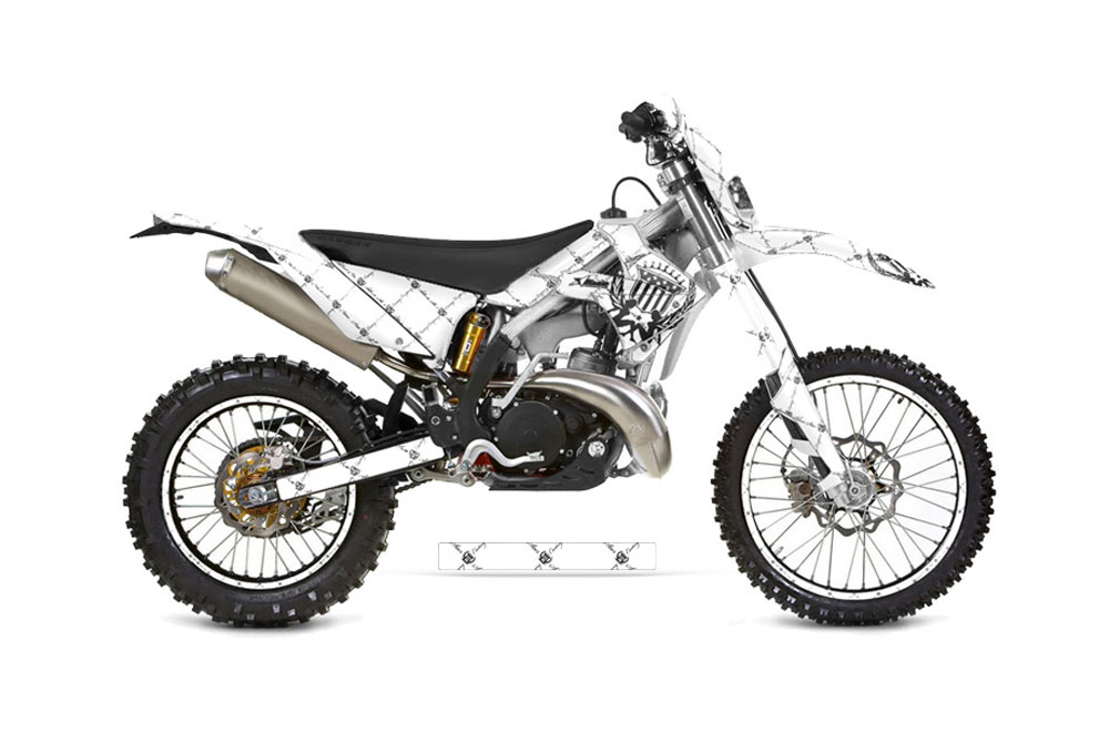 Gas Gas EC 250 Dirt Bike Graphic Kit - 2011-2012 Silver Star - Reloaded White