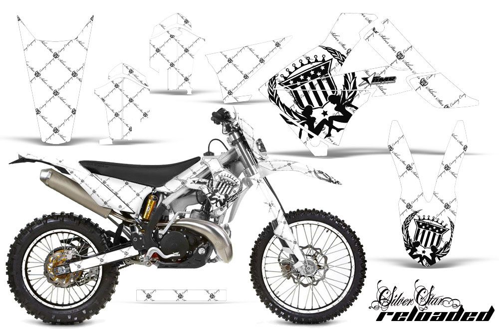 Gas Gas EC 250 Dirt Bike Graphic Kit - 2011-2012 Silver Star - Reloaded White
