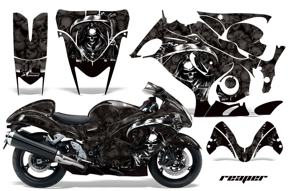 Suzuki GSXR 1300 Hayabusa Graphic Kit - 2008-2013 Reaper Black