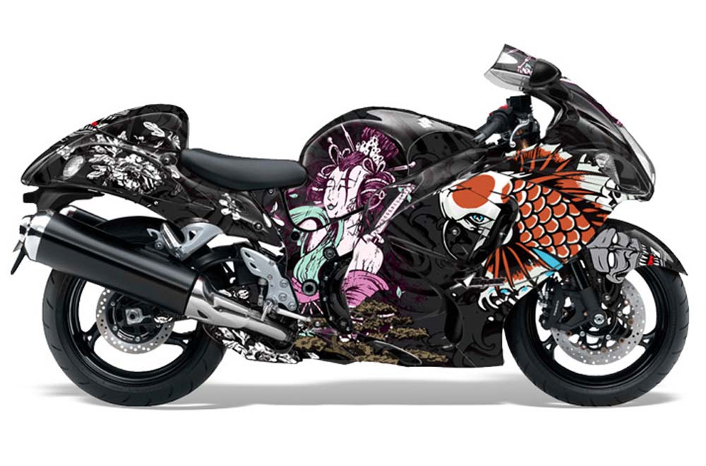 Suzuki GSXR 1300 Hayabusa Graphic Kit - 2008-2013 Tsunami Black
