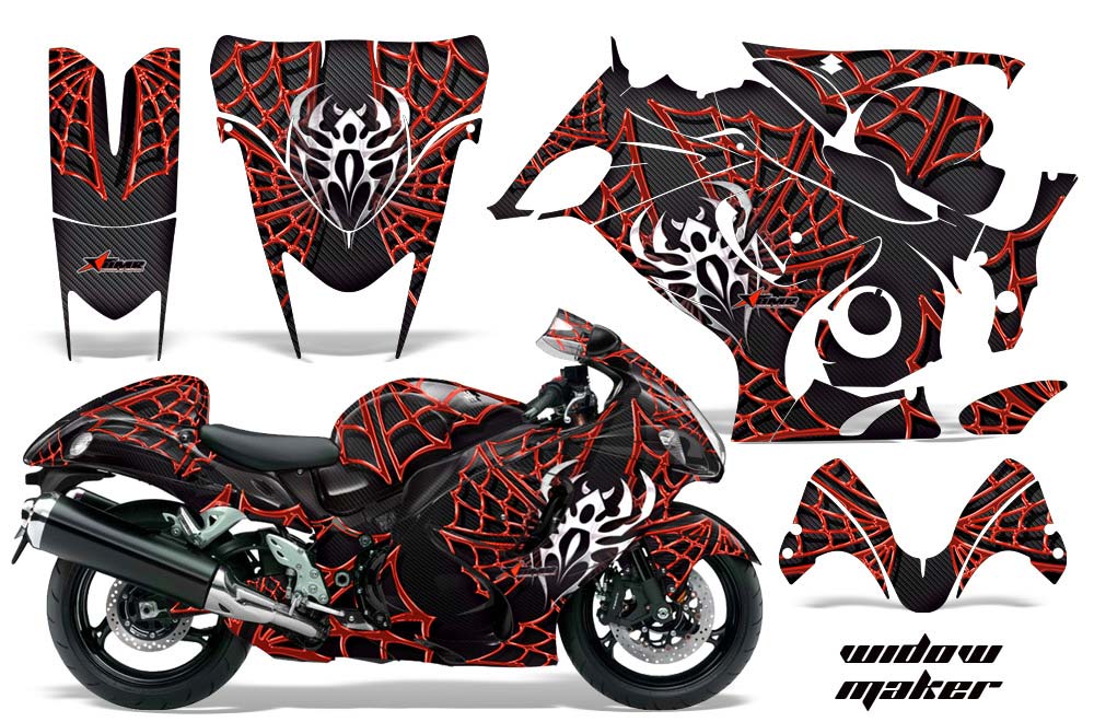 Suzuki GSXR 1300 Hayabusa Graphic Kit - 2008-2013 Widow Maker Red