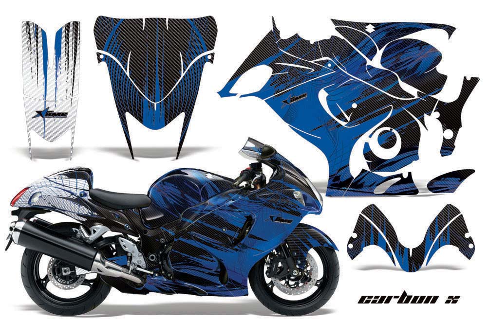 Suzuki GSXR 1300 Hayabusa Graphic Kit - 2008-2013 Carbon X Red