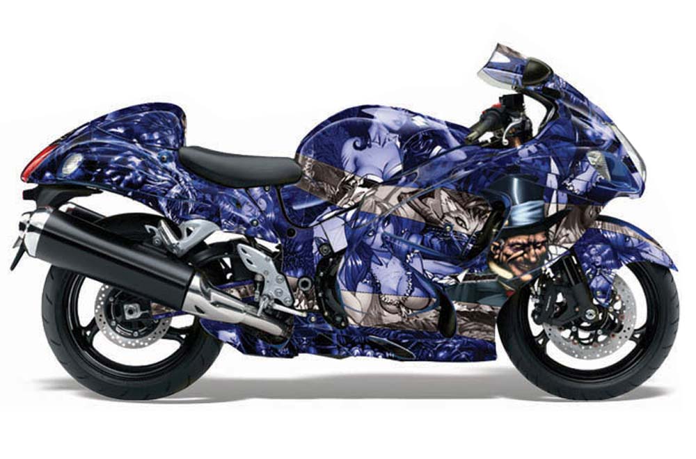 Suzuki GSXR 1300 Hayabusa Graphic Kit - 2008-2013 Mad Hatter Blue