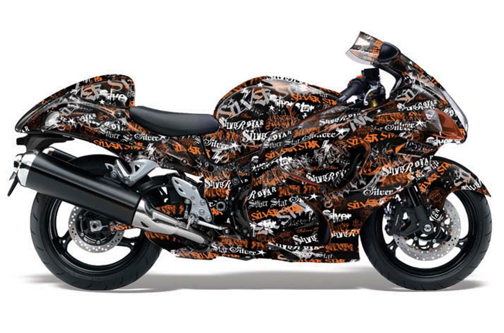 Suzuki GSXR 1300 Hayabusa Graphic Kit - 2008-2013 Silver Star Silver Haze