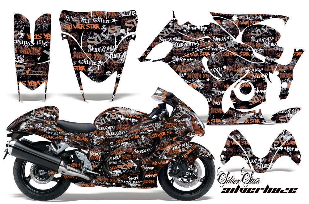 Suzuki GSXR 1300 Hayabusa Graphic Kit - 2008-2013 Silver Star Silver Haze