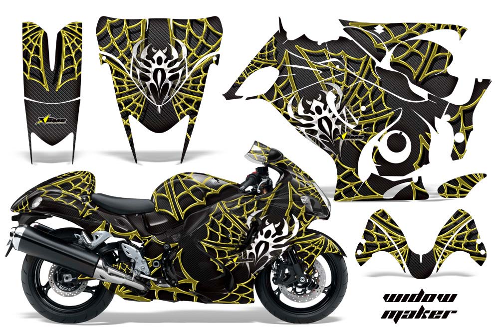 Suzuki GSXR 1300 Hayabusa Graphic Kit - 2008-2013 Widow Maker Yellow