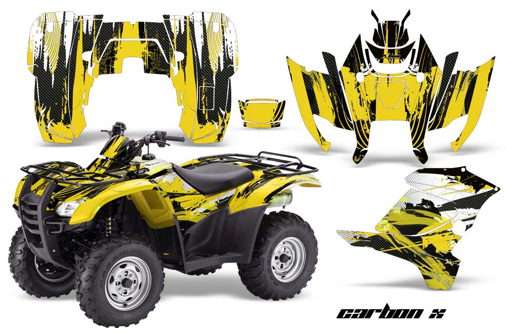 Honda Rancher AT ATV Graphic Kit - 2007-2013 Carbon X Yellow