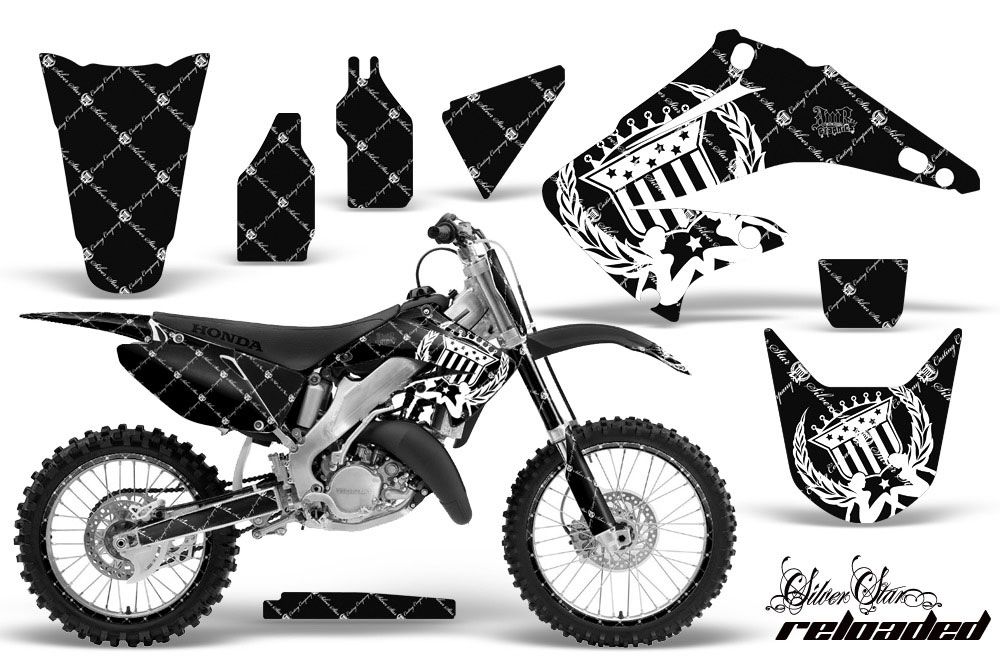 Honda CR125 Dirt Bike Graphic Kit - 1995-2015 Silver Star - Reloaded White