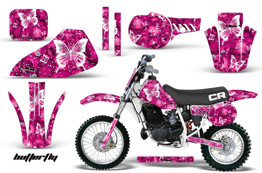 Honda CR60 Dirt Bike Graphic Kit - 1984-1985 Butterfly Pink