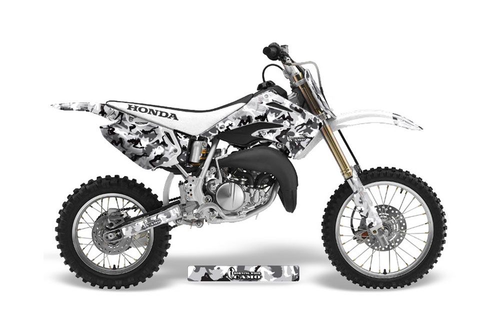 Honda CR85 Dirt Bike Graphic Kit - 2003-2007 Urban Camo White