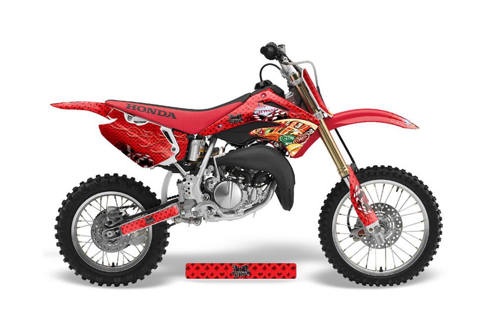 Honda CR85 Dirt Bike Graphic Kit - 2003-2007 Vegas Baller Red