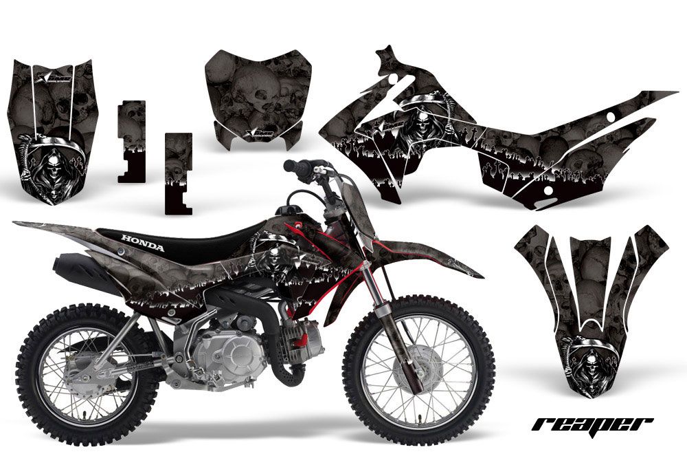 Honda CRF110 F Dirt Bike Graphic Kit - 2013-2018 Reaper Black