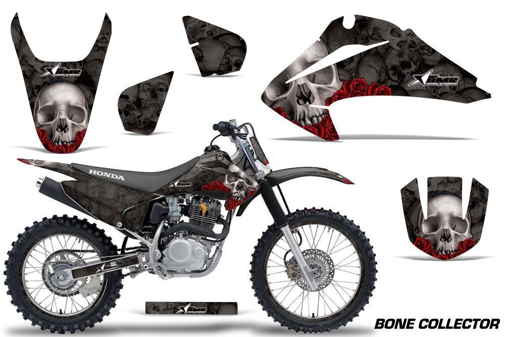 Honda CRF150 F Dirt Bike Graphic Kit - 2003-2007 Bone Collector Black