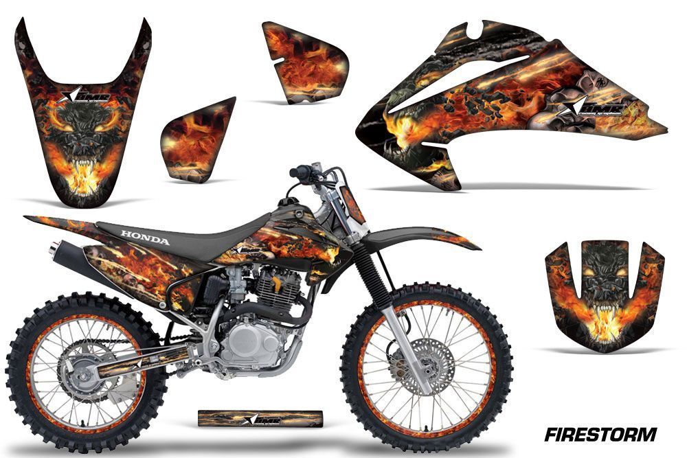 Honda CRF150 F Dirt Bike Graphic Kit - 2003-2007 Firestorm Black