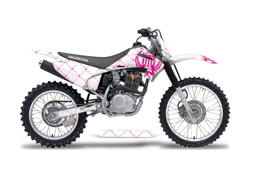 Honda CRF150 F Dirt Bike Graphic Kit - 2003-2007 Sivler Star - Reloaded Pink