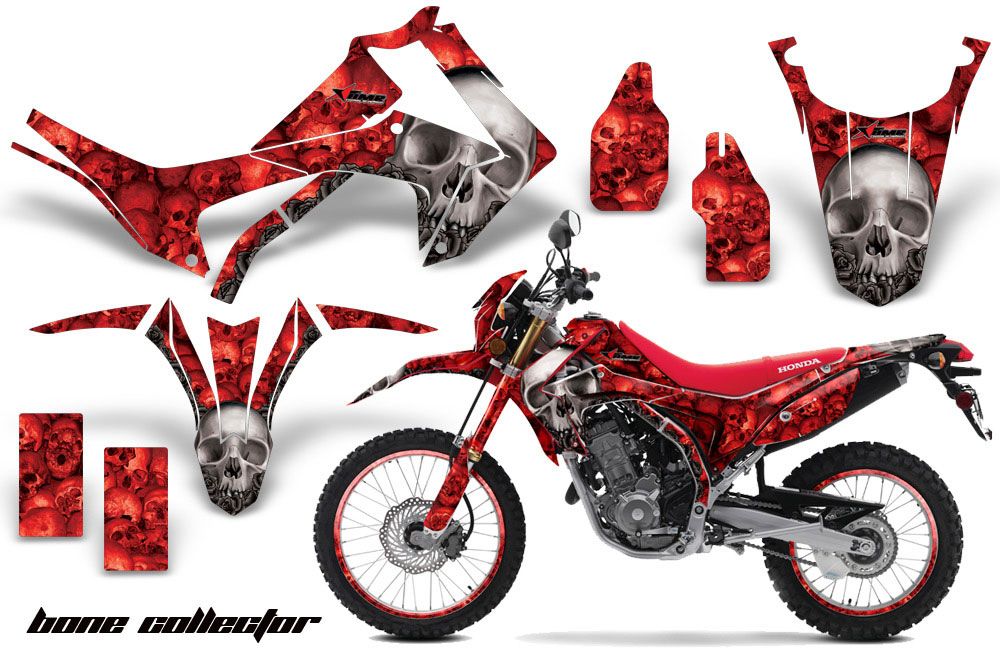 Honda CRF250 M Enduro Dirt Bike Graphic Kit - 2013-2016 Bone Collector Red