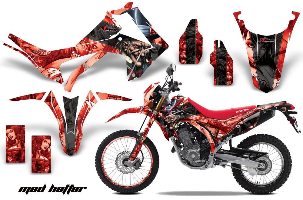 Honda CRF250 L Enduro Dirt Bike Graphic Kit - 2013-2016 Mad Hatter Red