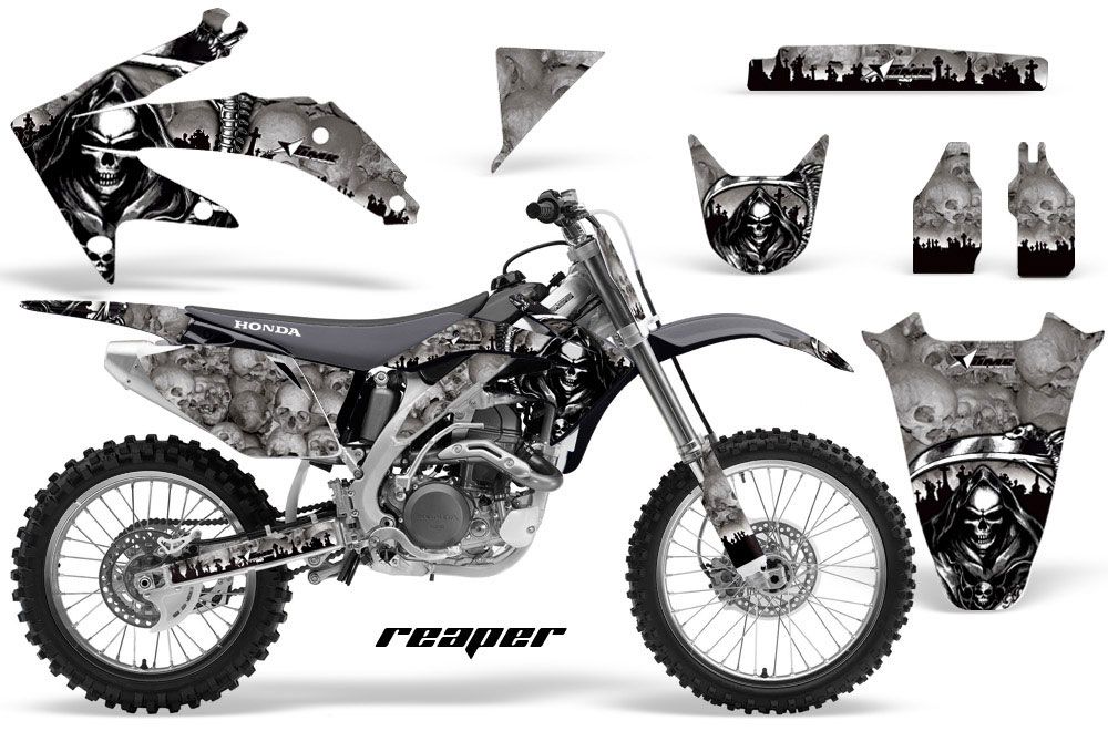 Honda CRF450 R Dirt Bike Graphic Kit - 2002-2012 Reaper Silver
