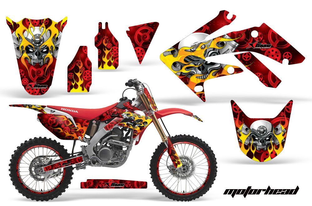 Honda CRF250 R Dirt Bike Graphic Kit - 2004-2013 Motorhead Red