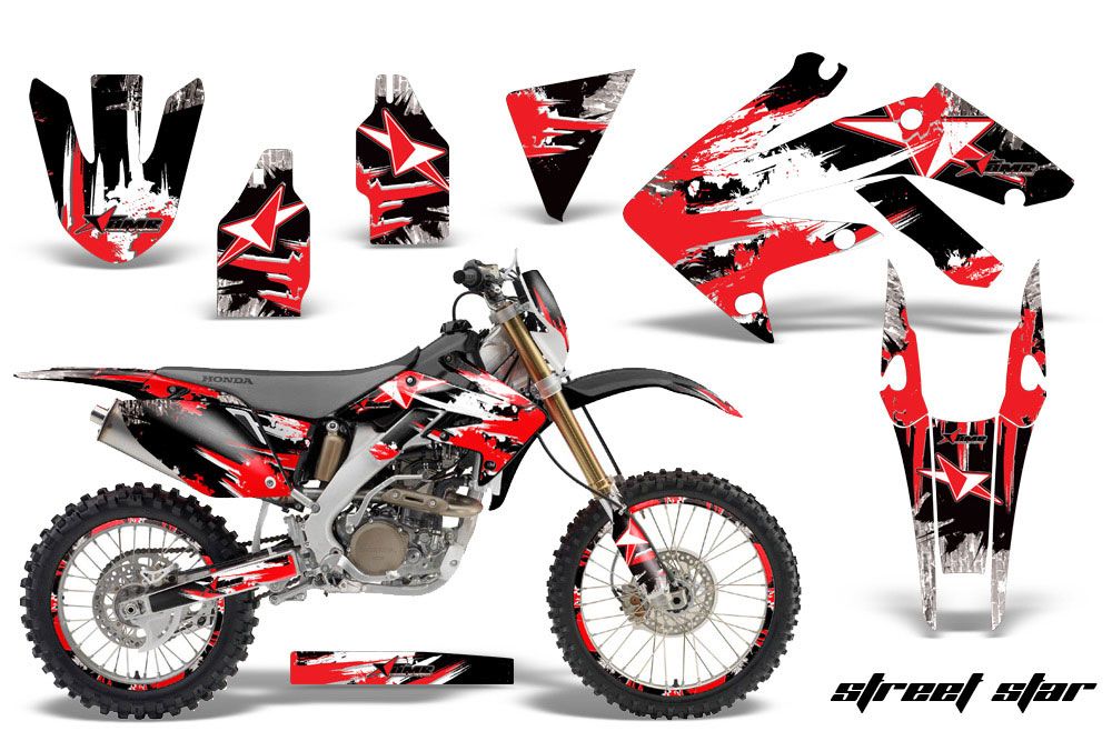Honda CRF250 X Dirt Bike Graphic Kit - 2004-2017 Street Star Red